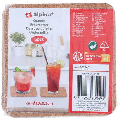 Posavasos Alpina corcho 6 uds. ø10cm