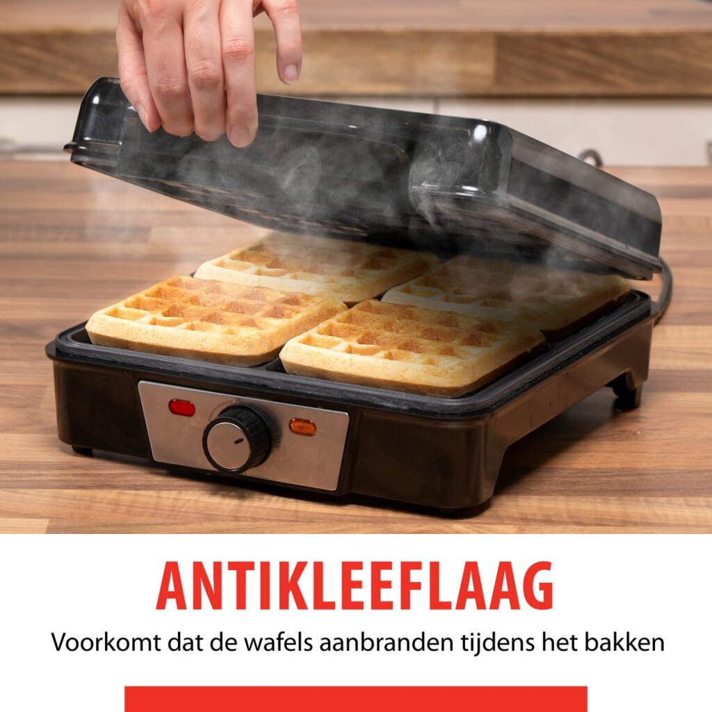 Alpina Waffleijzer Bruselas Waffles Cubo sin estribo 4 Waffles 1200W