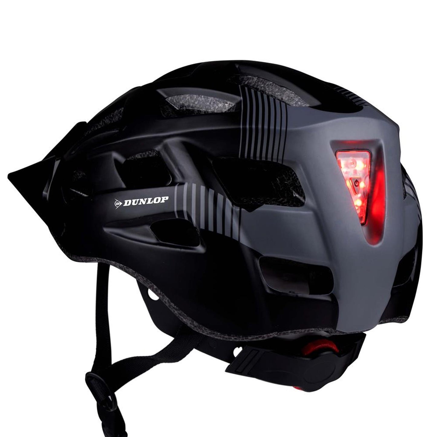 Casco de bicicleta Dunlop l con visera y LED