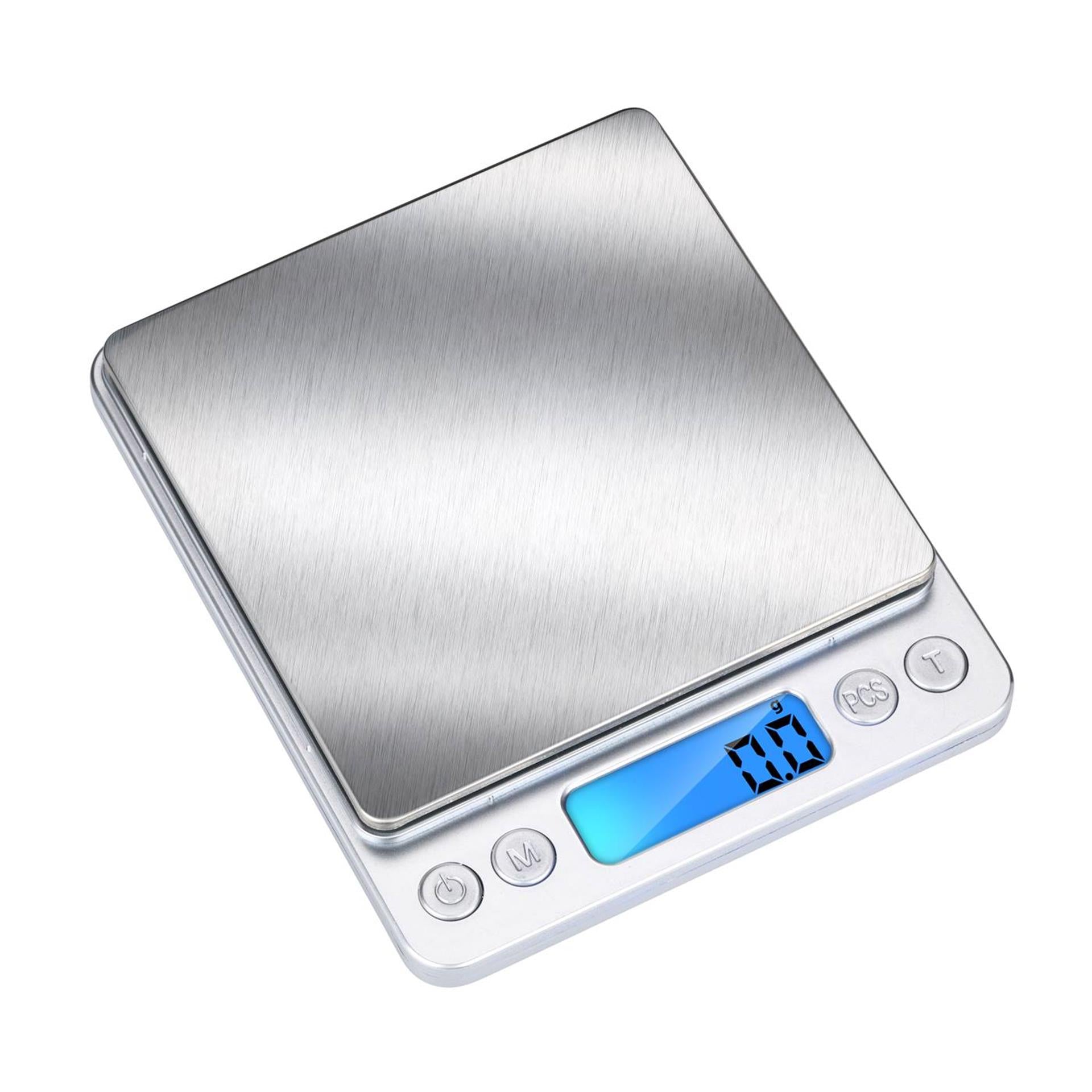 Báscula de cocina digital Alpina - báscula de cocina de precisión con 2 recipientes - báscula de cocina digital con función de tara y bol - pantalla LCD