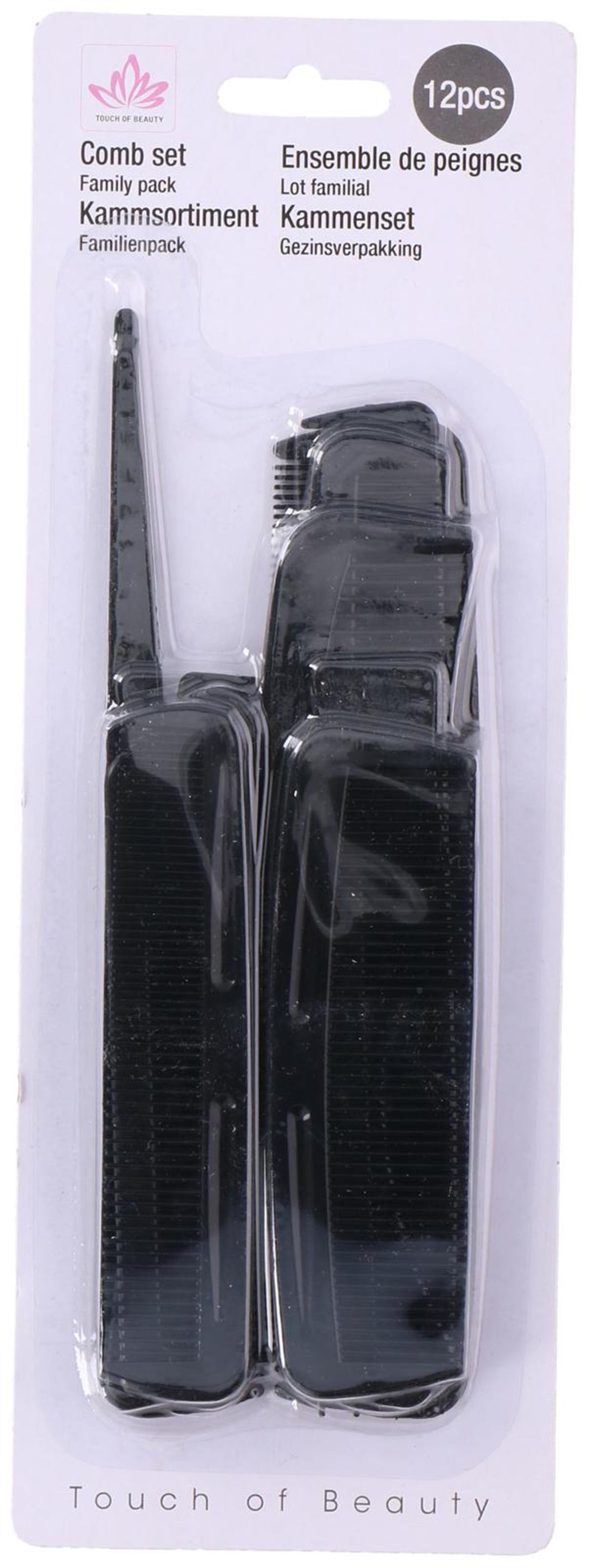 Tocco di bellezza set pettini 12 pezzi su cartoncino