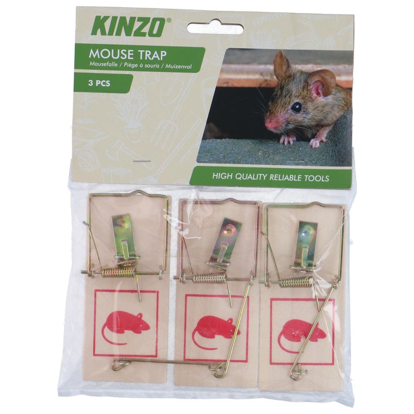 Trampa para ratones Kinzo 3 piezas en una bolsa