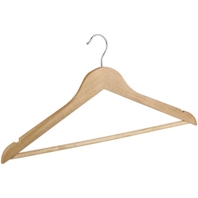 Juego de perchas de madera Alpina de 10 piezas - perchas para hombros anchos - percha con gancho giratorio - perchas con antideslizante y barra para pantalones
