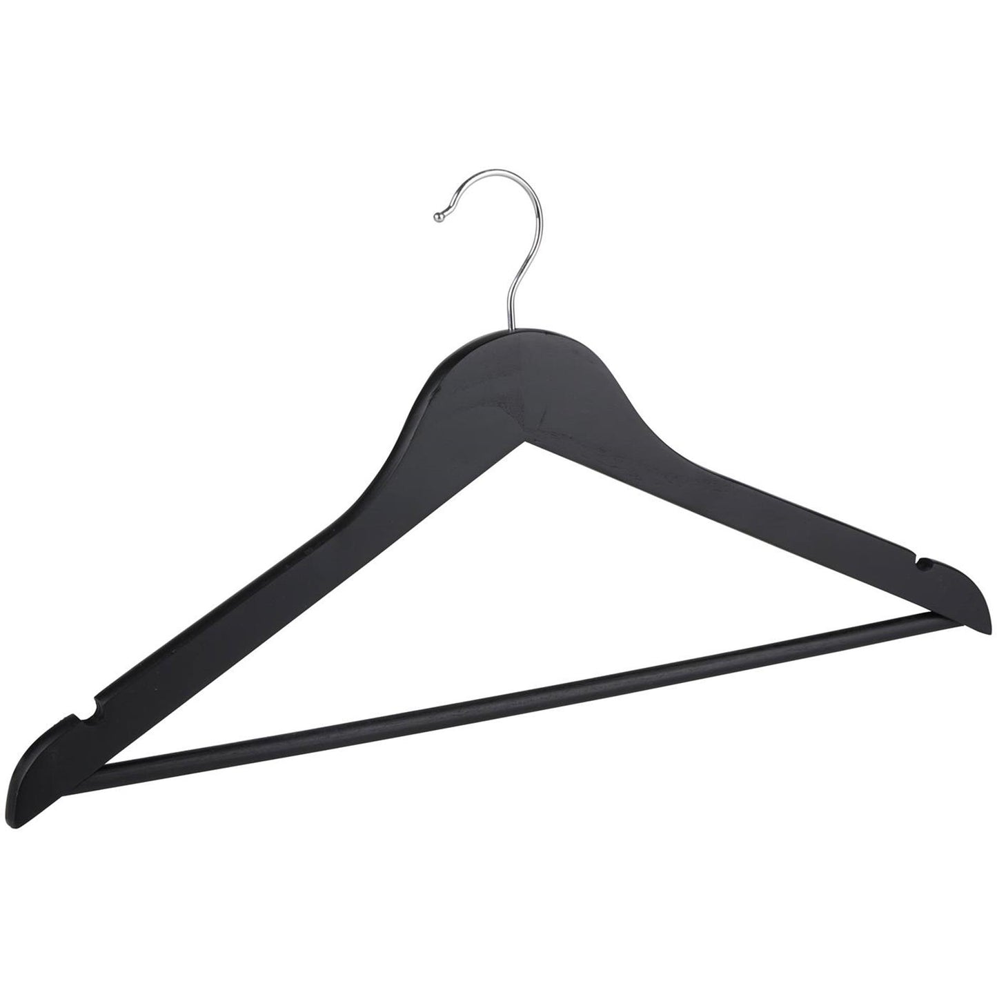 Perchas de madera Alpina negro 10 piezas - perchas antideslizantes - perchas de madera - organización del armario de perchas