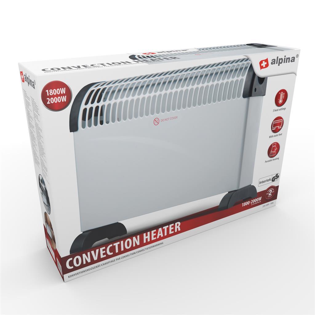 ALPINA CONVECTOR STANDA 2000W BIANCO NERO