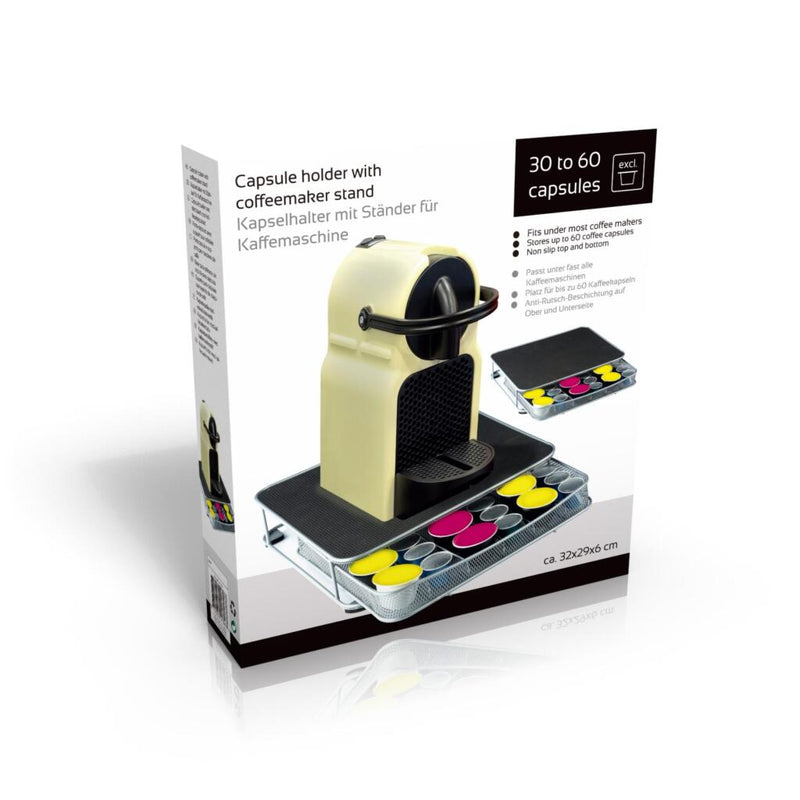 Otras marcas estándar de máquina de café con soporte de cápsula 32x29x6 cm de metal negro plateado