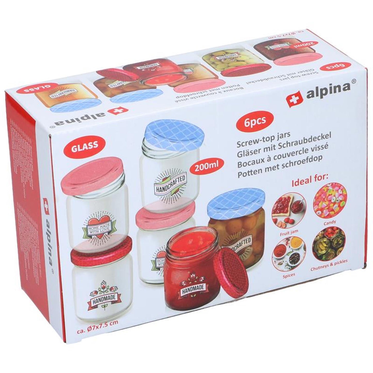 Juego de tarros de almacenamiento Alpina 6 piezas 200ml