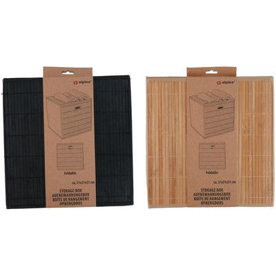 Caja de almacenamiento Alpina bambú 31x31x31cm