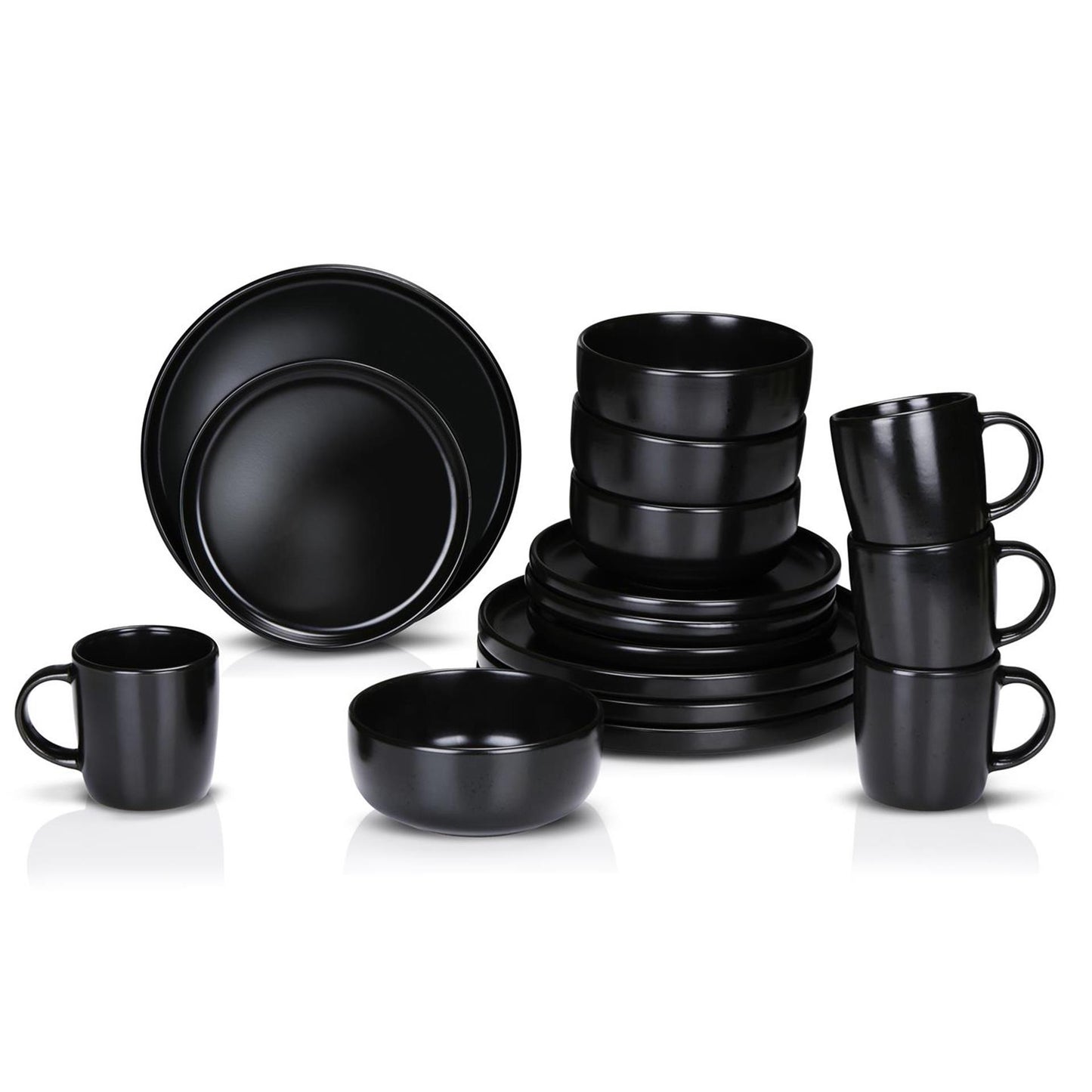 Juego de vajilla Alpina 16 piezas ø26,5cm negro