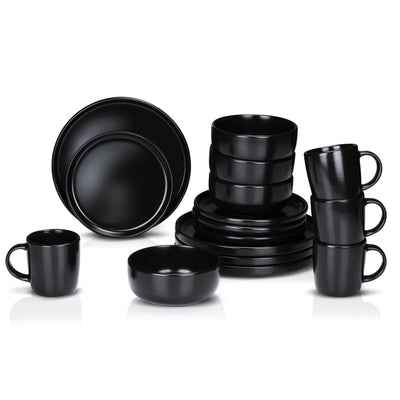 Juego de vajilla Alpina 16 piezas ø26,5cm negro