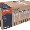 Grundig Grundig Torches de jardín 10 piezas Pie Spot on Solar White Light IP44 Lación de batería resistente al agua 6-8 horas 4.8x36.5 cm Acero inoxidable