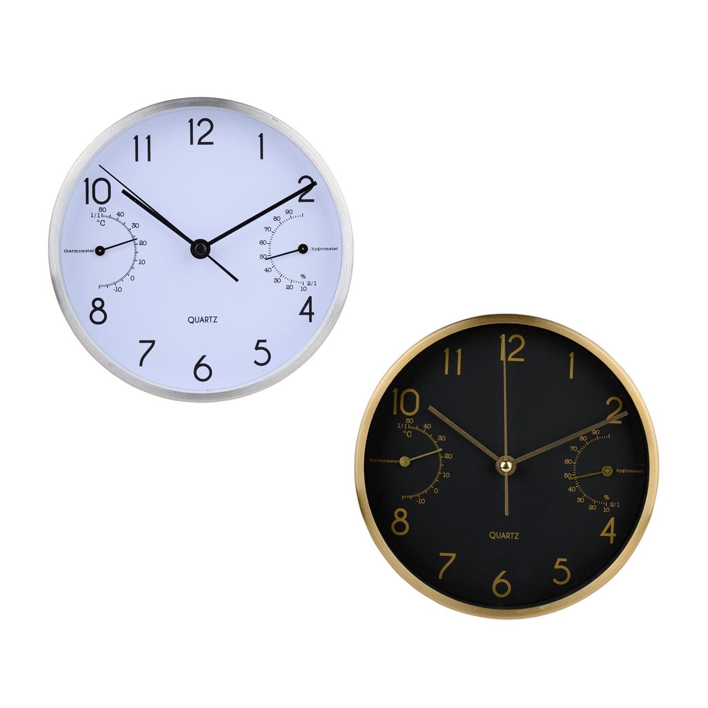 Reloj de mesa ø15cm blanco-plata o negro-oro