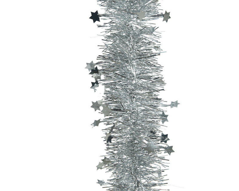 Decoris lametta ghirlanda stella l270cm argento
