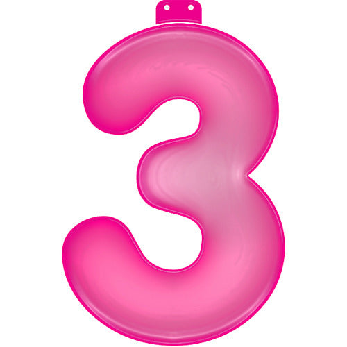 Numero gonfiabile di base 3 35 cm rosa