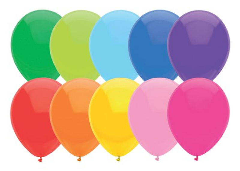 Haza witbaard ballonnen gekleurd, 100st.