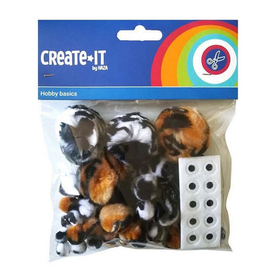 Create It Creat It Animal Mix Pompoms + eyes 75 pieces