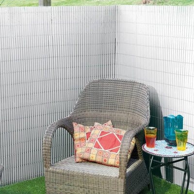 Nature Nature Garden Screen a doppio lato 1x3 m PVC bianco