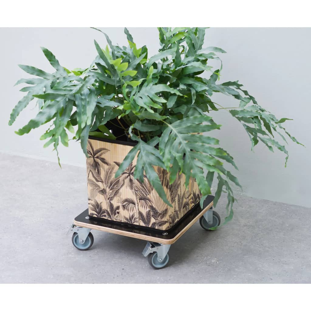 Nature planttrolley vierkant rolplank (zwart)