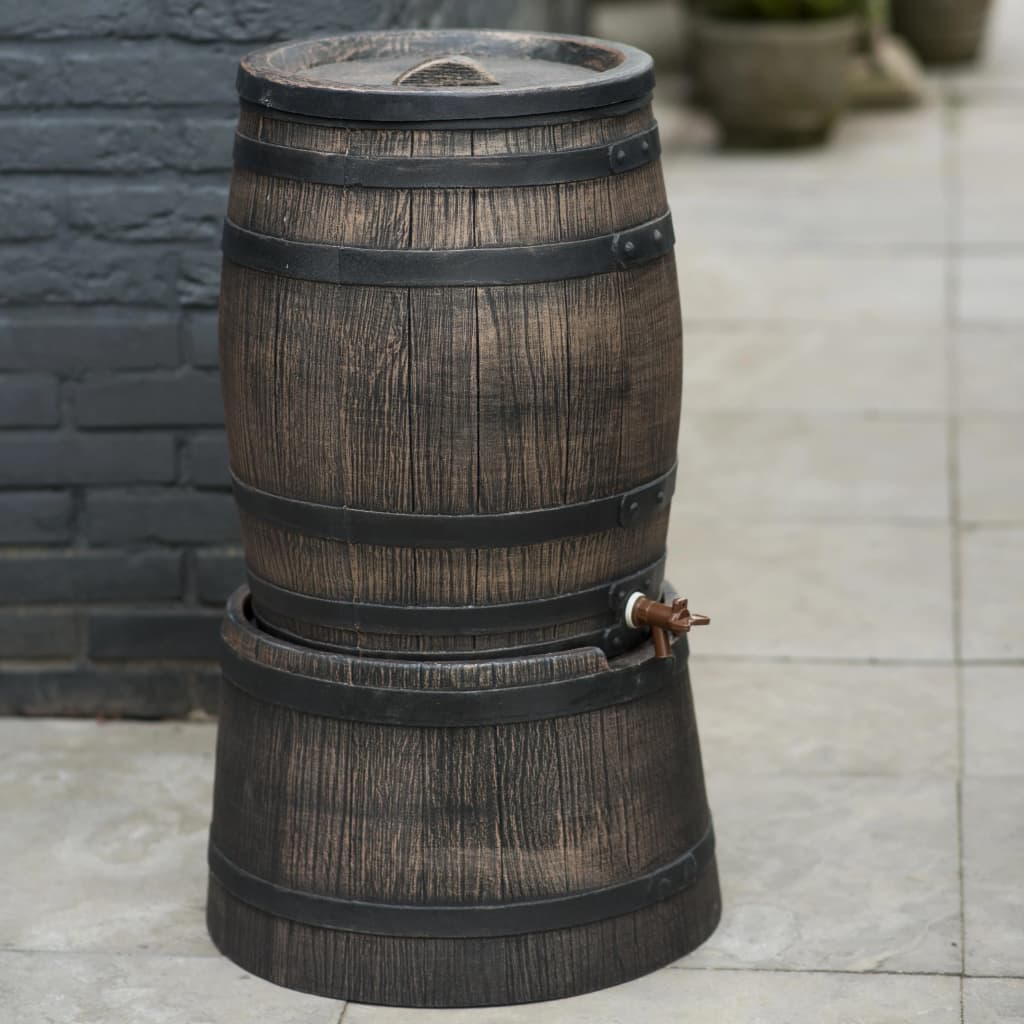 Naturaleza Naturaleza estándar para barril de lluvia con madera de 45x28.5 cm de marrón