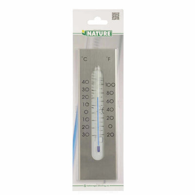 Nature wandthermometer 7x1x23 cm aluminium