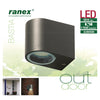Ranex ra-5000332 led buitenwandlamp van roestvrijstaal