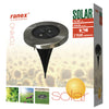 Ranex ra-5000389 ronde led solar grondspot geborsteld rvs glas