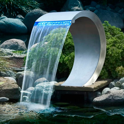 Ubbink Ubbink Mamba Waterfall con illuminazione a LED in acciaio inossidabile