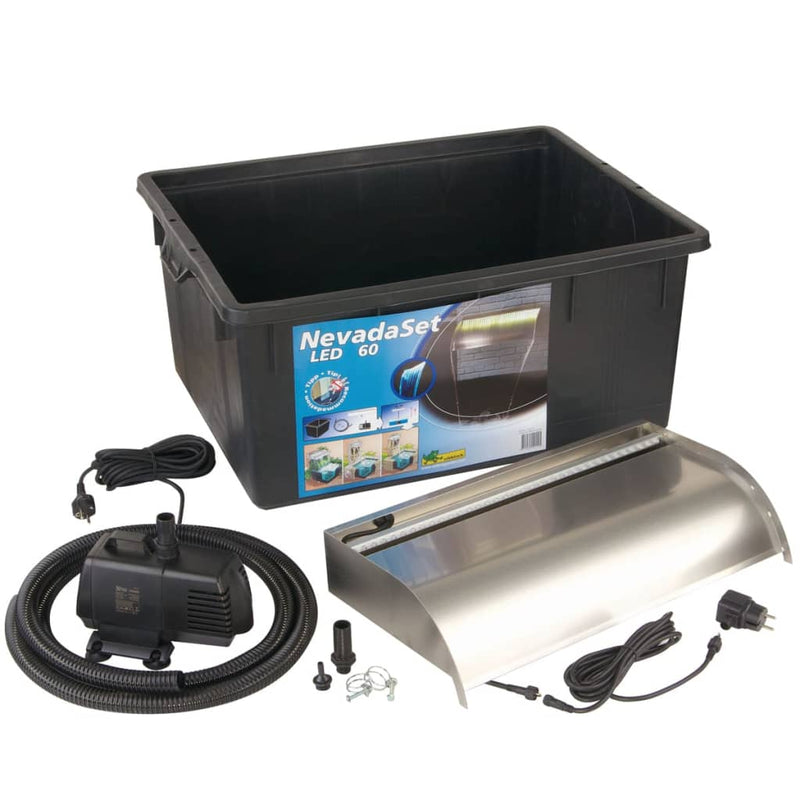 Cascada de Ubbink Ubbink con LED Nevada 60 cm de acero inoxidable