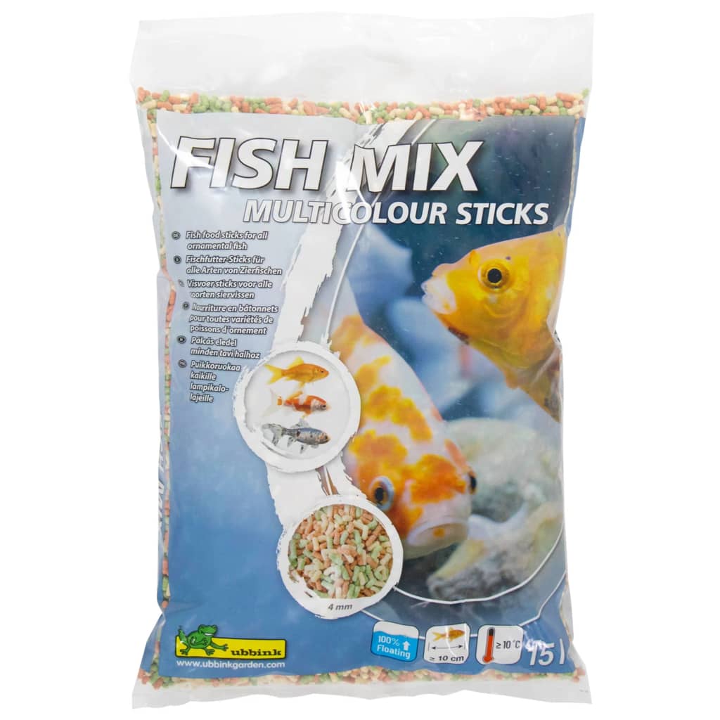 Ubbink ubbink pesce alimento pesce mescolare bastoncini multicolori 4 mm 15 l