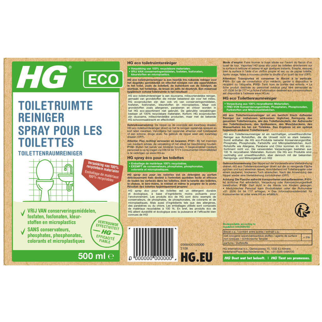 Hg Hg Eco Wilet Cleaner 500 ml
