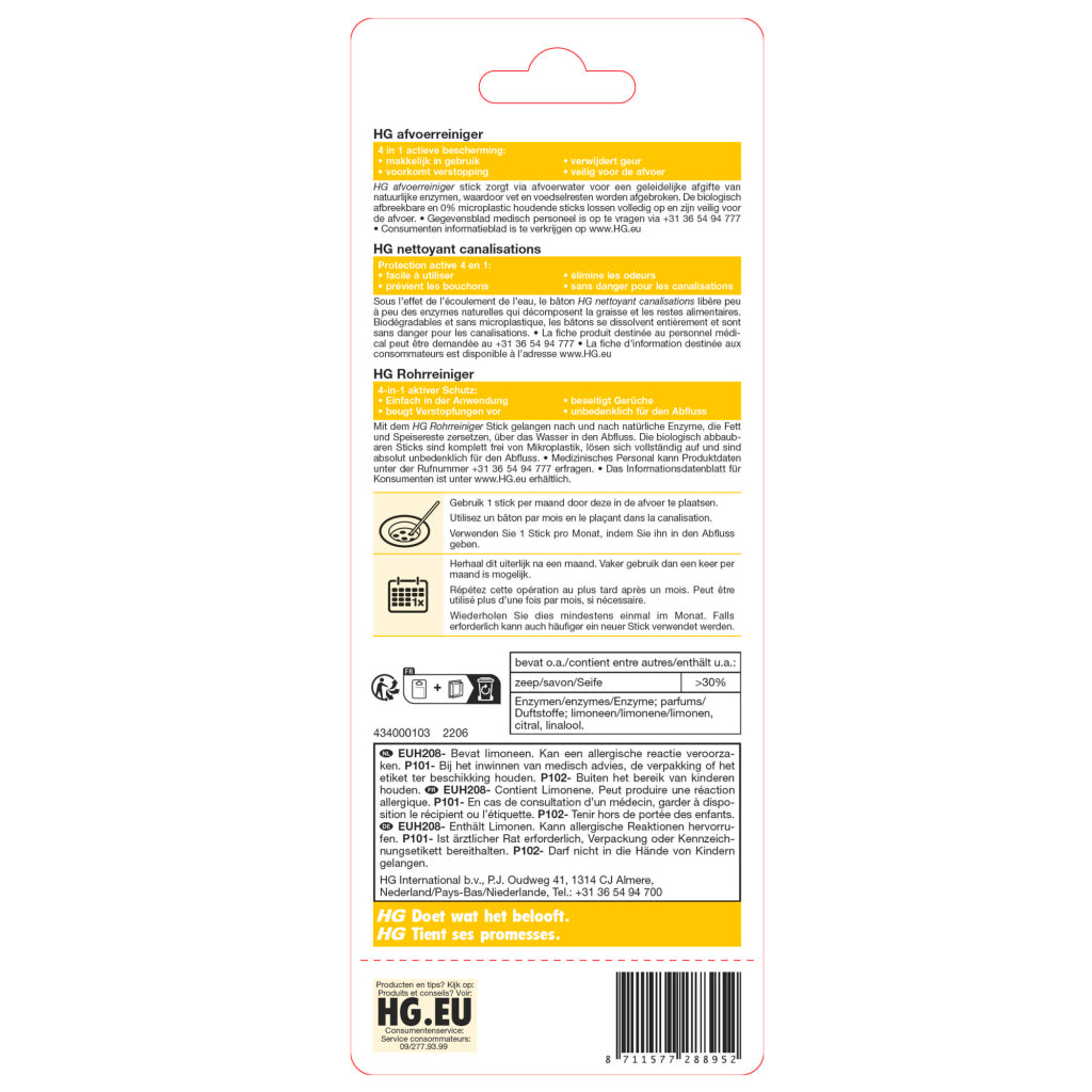 Hg Hg Drain Cleaning Stick 6 pezzi