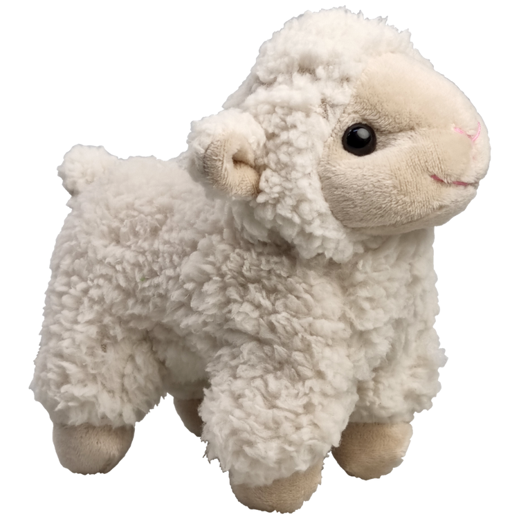 Knuffel lammetje wollie 14 cm. beige voe