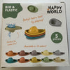Johntoy bioplastic badbootjes happy world 5 stuks stapelbaar speelgoed.