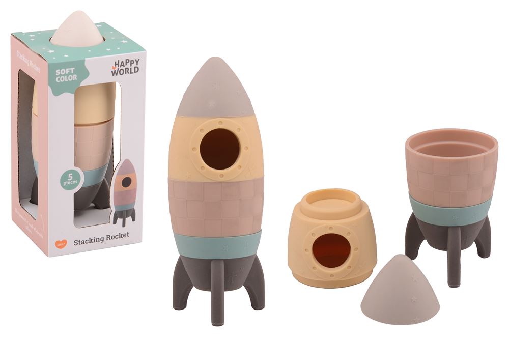 Happy World World Silicone apilando cohete, 5dlg.