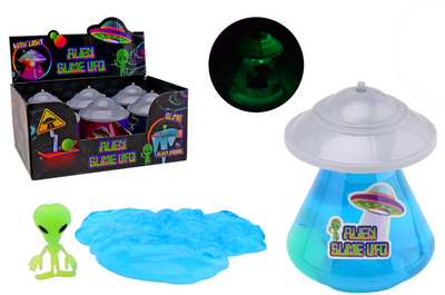 Johntoy ufo slime with light and glow in the dark alien