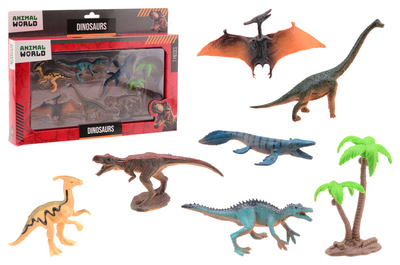 Johntoy animal world - dino play set, 7 pieces.