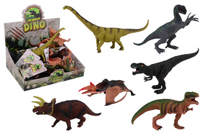 Johntoy animal world dinosaurussen in display - 20cm assorti