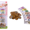 Euro speelgeld op kaart.