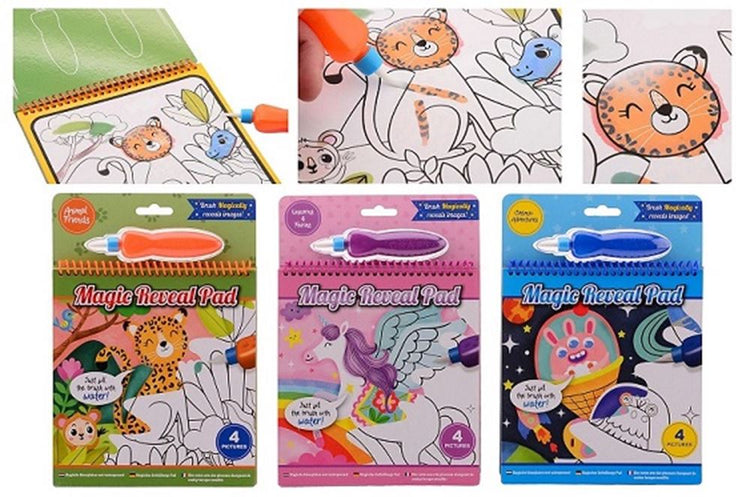 Magic drawing pad with water brush, 3 asso