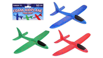 Foam plane in bag, 3 assorted. 12x5x