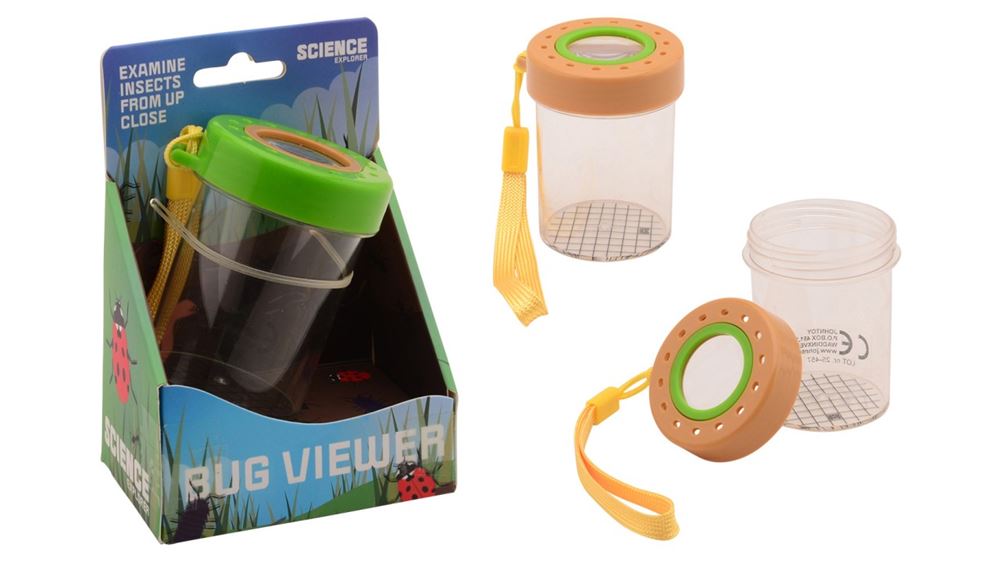 Visor de insectos Johntoy Science Explorer en caja.