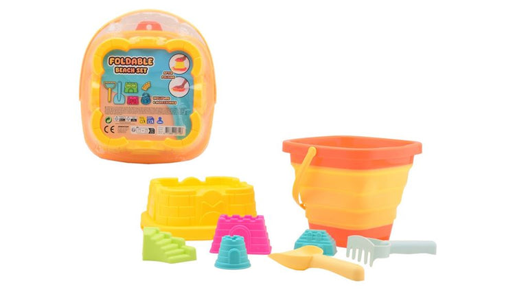 Secchiello da spiaggia pieghevole con accessori