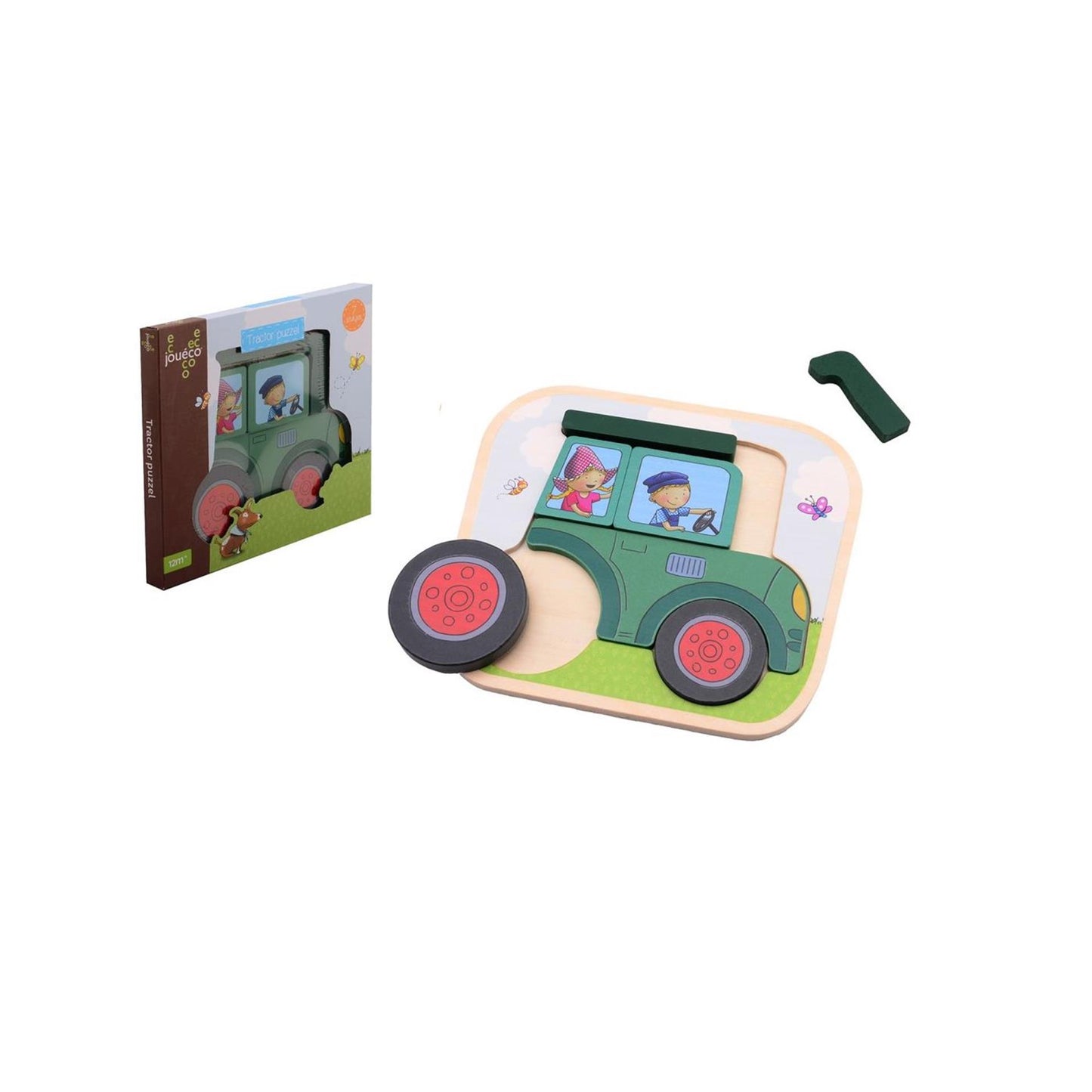 Johntoy jouéco® fien teun trattore puzzle in legno