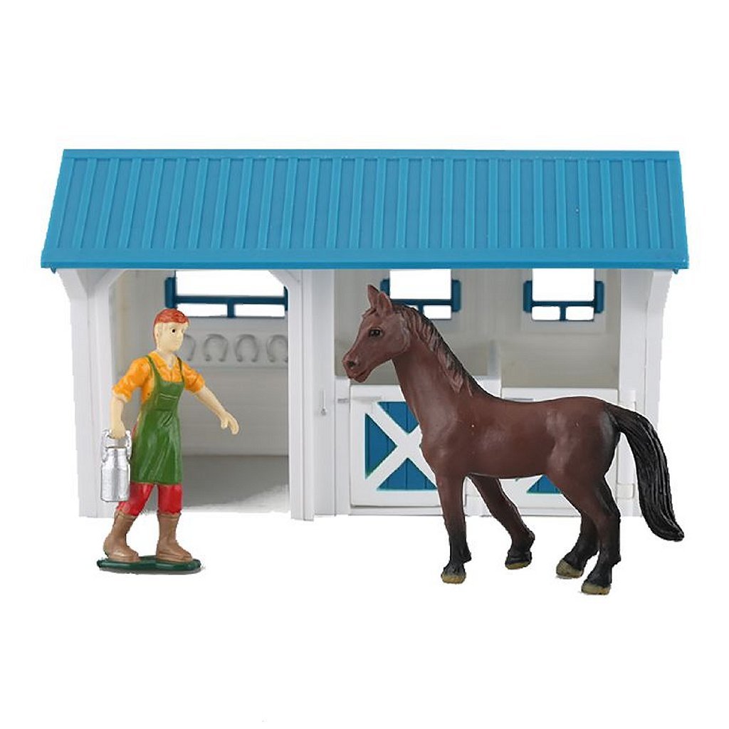 Holandesa de la granja holandesa Horse estable con figura y caballo