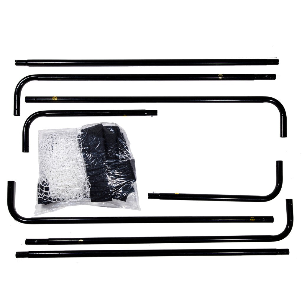 Gol di calcio in metallo sportivo 182x60x122 cm nero