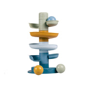 Rubo toys little dutch spiraaltoren blauw - knikkerbaan - 5 delen - 3 ballen - stapeltoren - afbeelding 2