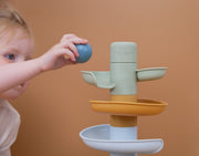 Rubo toys little dutch spiraaltoren blauw - knikkerbaan - 5 delen - 3 ballen - stapeltoren - afbeelding 4