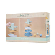 Rubo toys little dutch spiraaltoren blauw - knikkerbaan - 5 delen - 3 ballen - stapeltoren - afbeelding 6