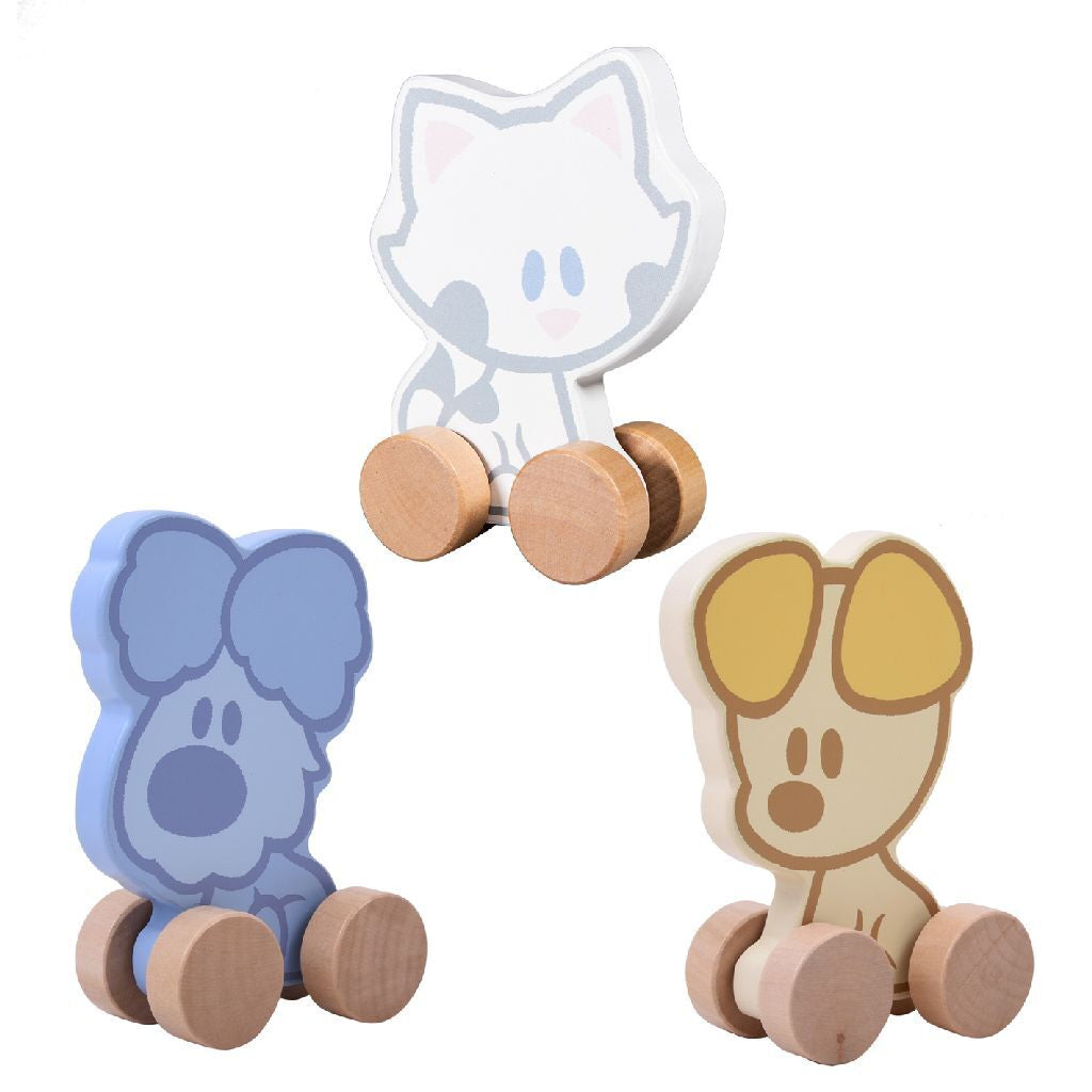 Figuras rueda de madera para bebé Woezel y Pip Rubo Toys surtido
