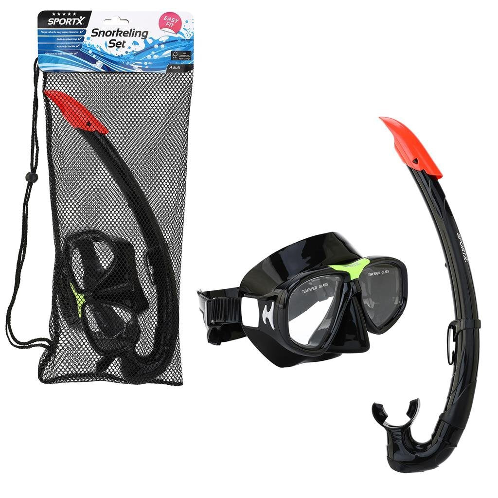 Sportx Adults Snorkel Snorkel Set a 5 stelle Nero